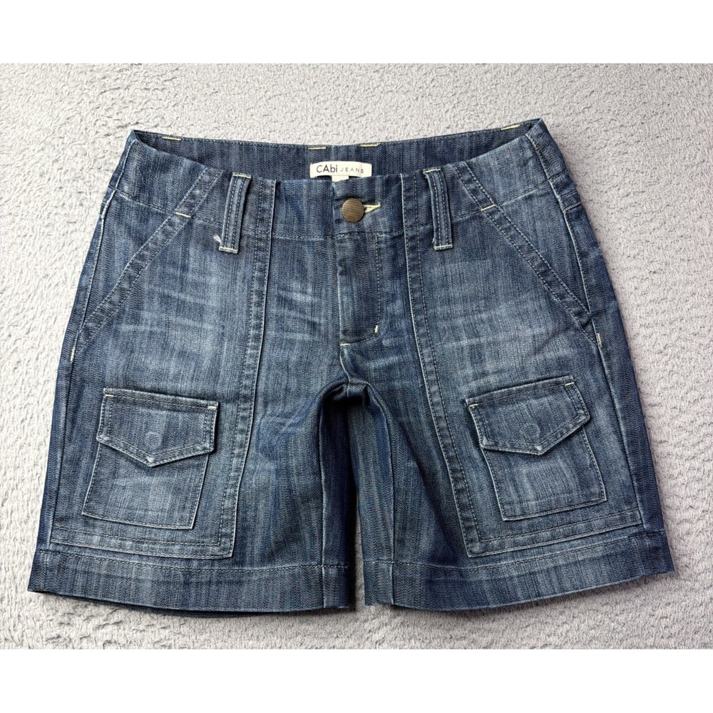 CABI Shorts Womens Size 4 Waist 30" Blue Jean Denim Shorts Style # 890 Inseam 7"
